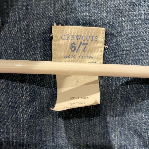 Crewcuts button down denim shirt with snaps size 6/7 - Picture 3 of 3
